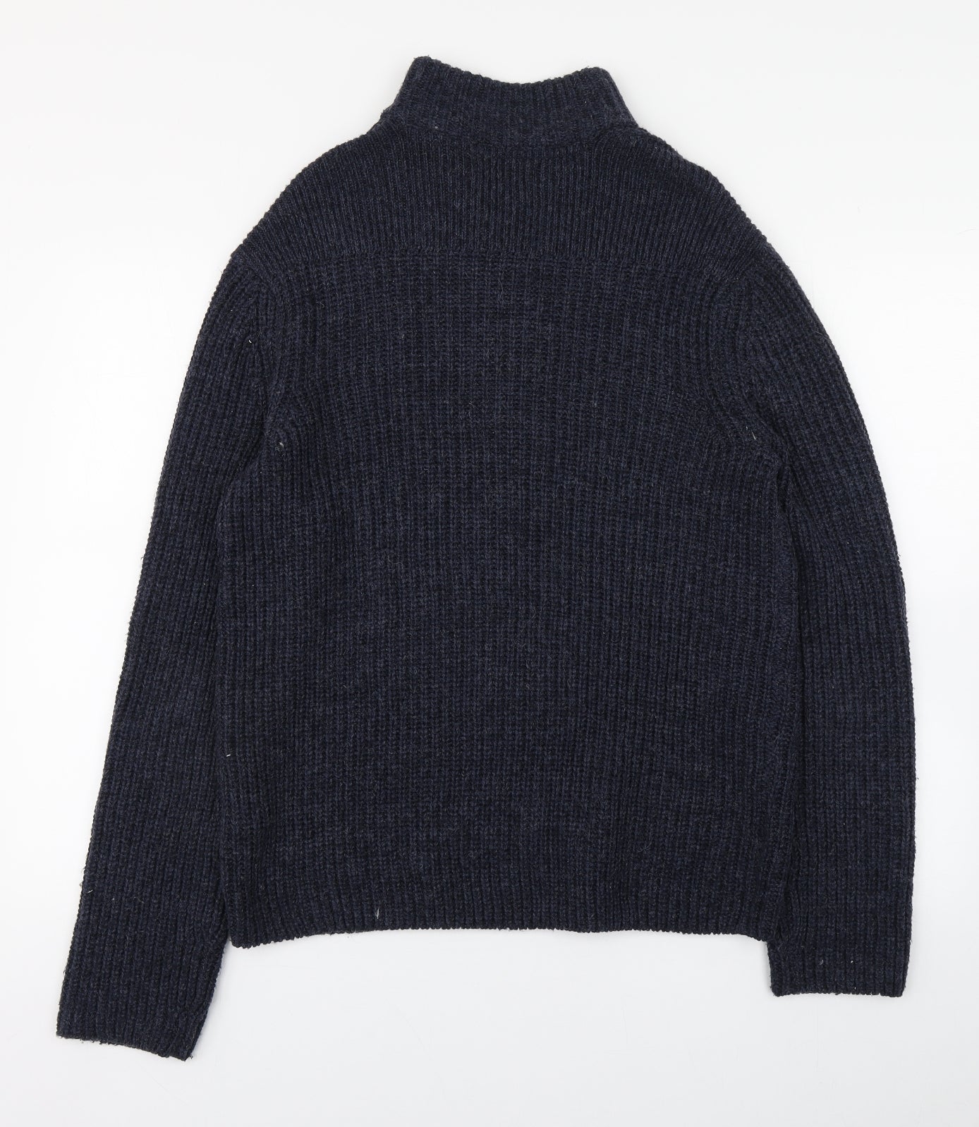 Dunnes Stores Mens Blue High Neck  Acrylic Pullover Jumper Size M