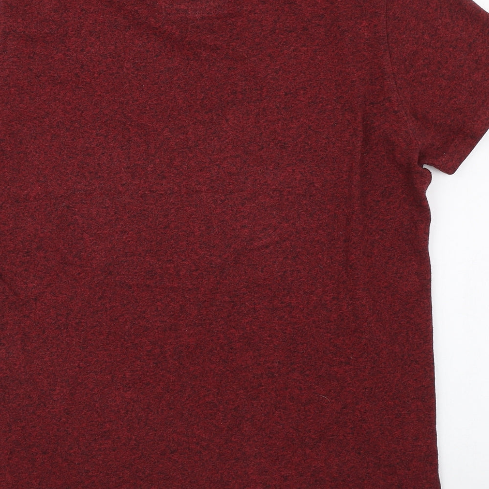 Superdry Mens Red  Cotton  T-Shirt Size L Round Neck