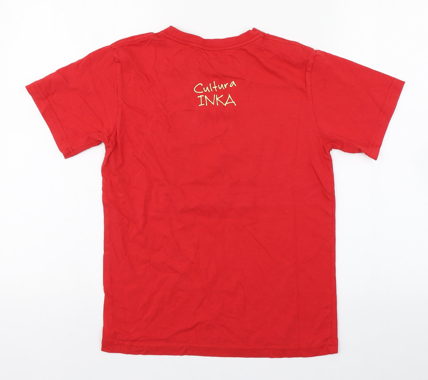 Morpho Boys Red  100% Cotton Basic T-Shirt Size 12 Years Round Neck Pullover