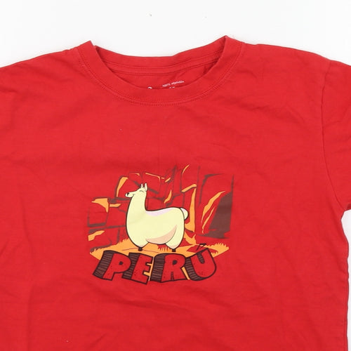 Morpho Boys Red  100% Cotton Basic T-Shirt Size 12 Years Round Neck Pullover