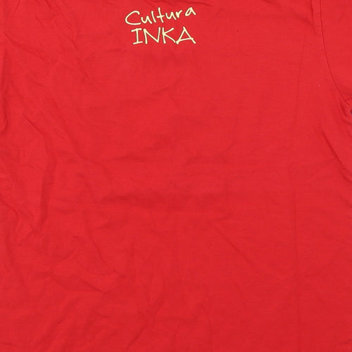 Morpho Boys Red  100% Cotton Basic T-Shirt Size 12 Years Round Neck Pullover