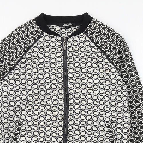 Misguided Womens Black Geometric  Jacket  Size 10  Zip