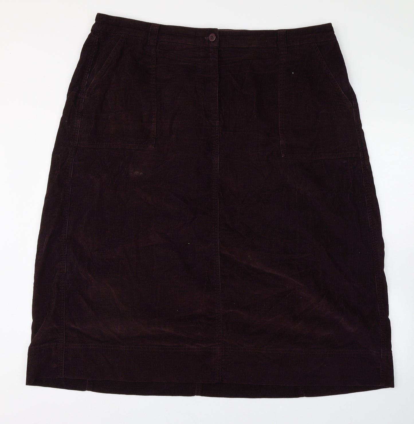 Damart Womens Purple  Cotton A-Line Skirt Size 26   Button