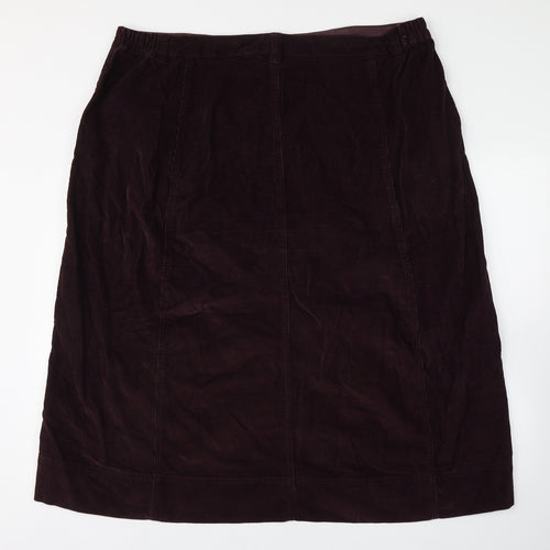Damart Womens Purple  Cotton A-Line Skirt Size 26   Button