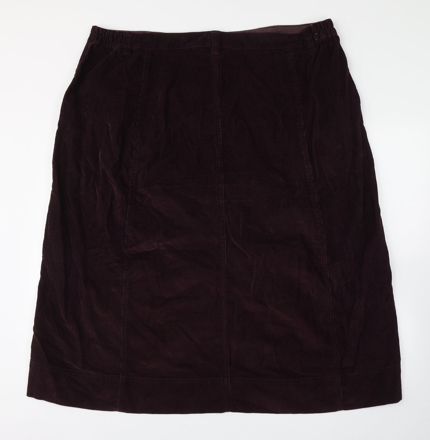 Damart Womens Purple  Cotton A-Line Skirt Size 26   Button
