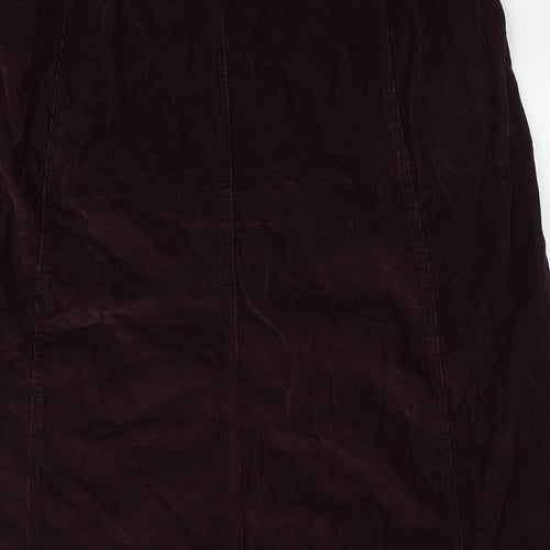 Damart Womens Purple  Cotton A-Line Skirt Size 26   Button