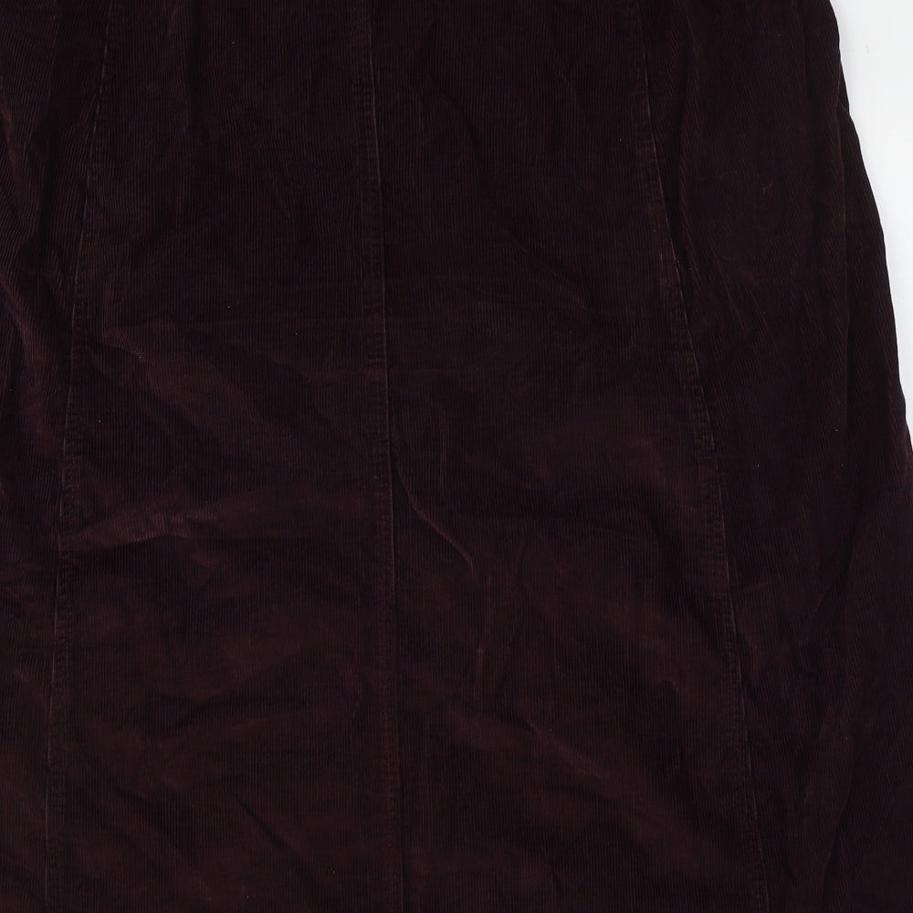 Damart Womens Purple  Cotton A-Line Skirt Size 26   Button