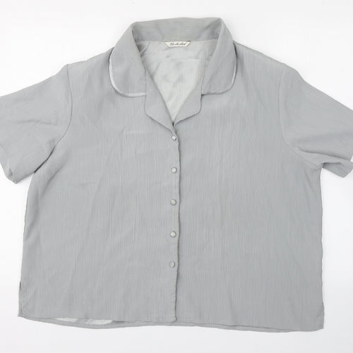 Bertex Womens Silver  Polyester Basic Button-Up Size 24 Collared