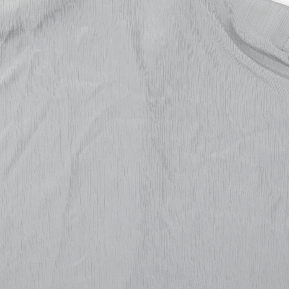 Bertex Womens Silver  Polyester Basic Button-Up Size 24 Collared