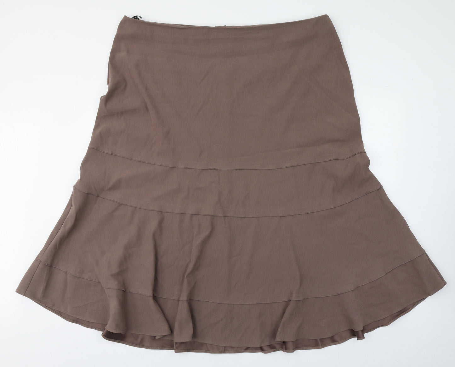 Highly Confidential Womens Brown  Polyester Peasant Skirt Size 24   Zip