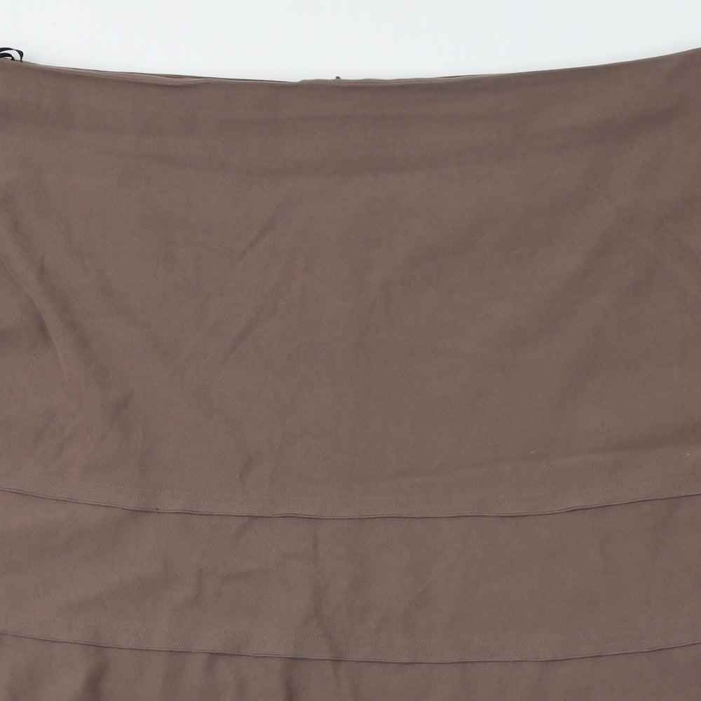 Highly Confidential Womens Brown  Polyester Peasant Skirt Size 24   Zip