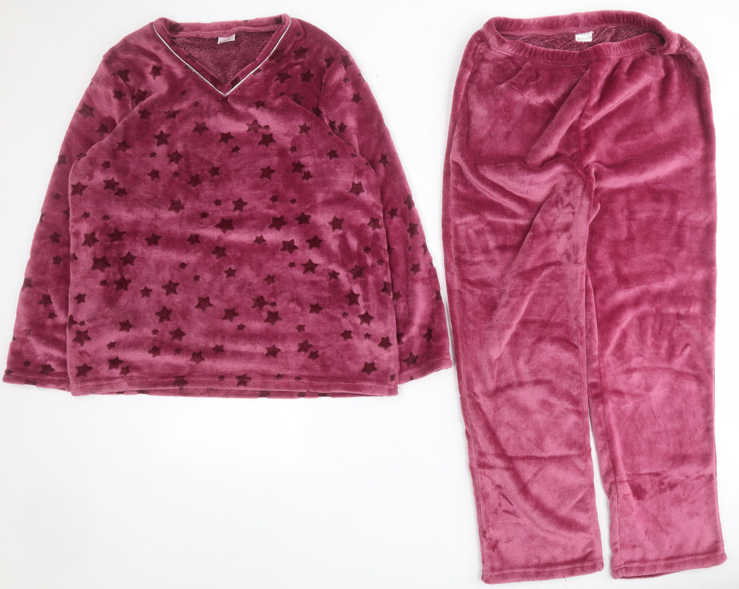 Damart Womens Purple Solid Polyester Top Pyjama Set Size M
