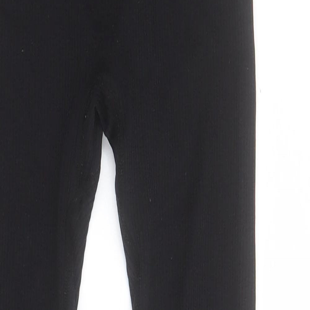 Dunnes Womens Black  Nylon Cropped Leggings Size XS L24 in Regular Pullover - Ribbed