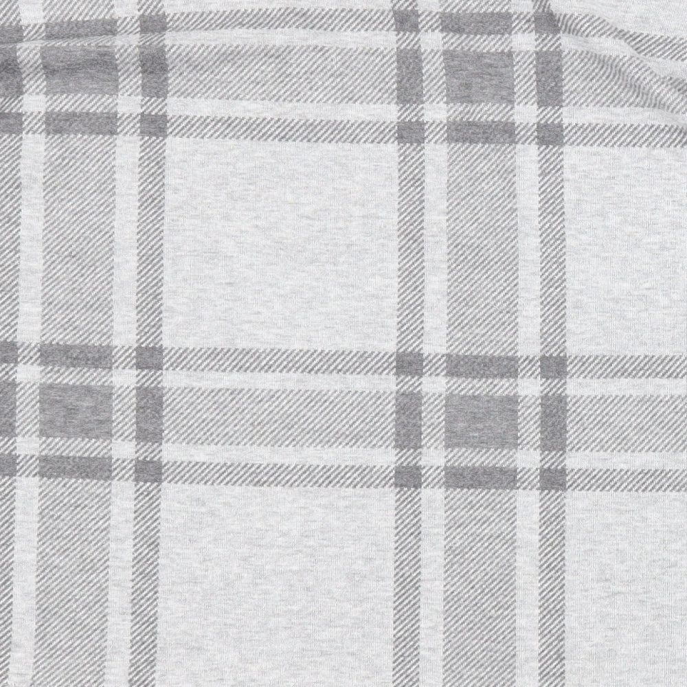 Marks and Spencer Womens Grey Plaid Polyester Pullover Sweatshirt Size 18  Pullover