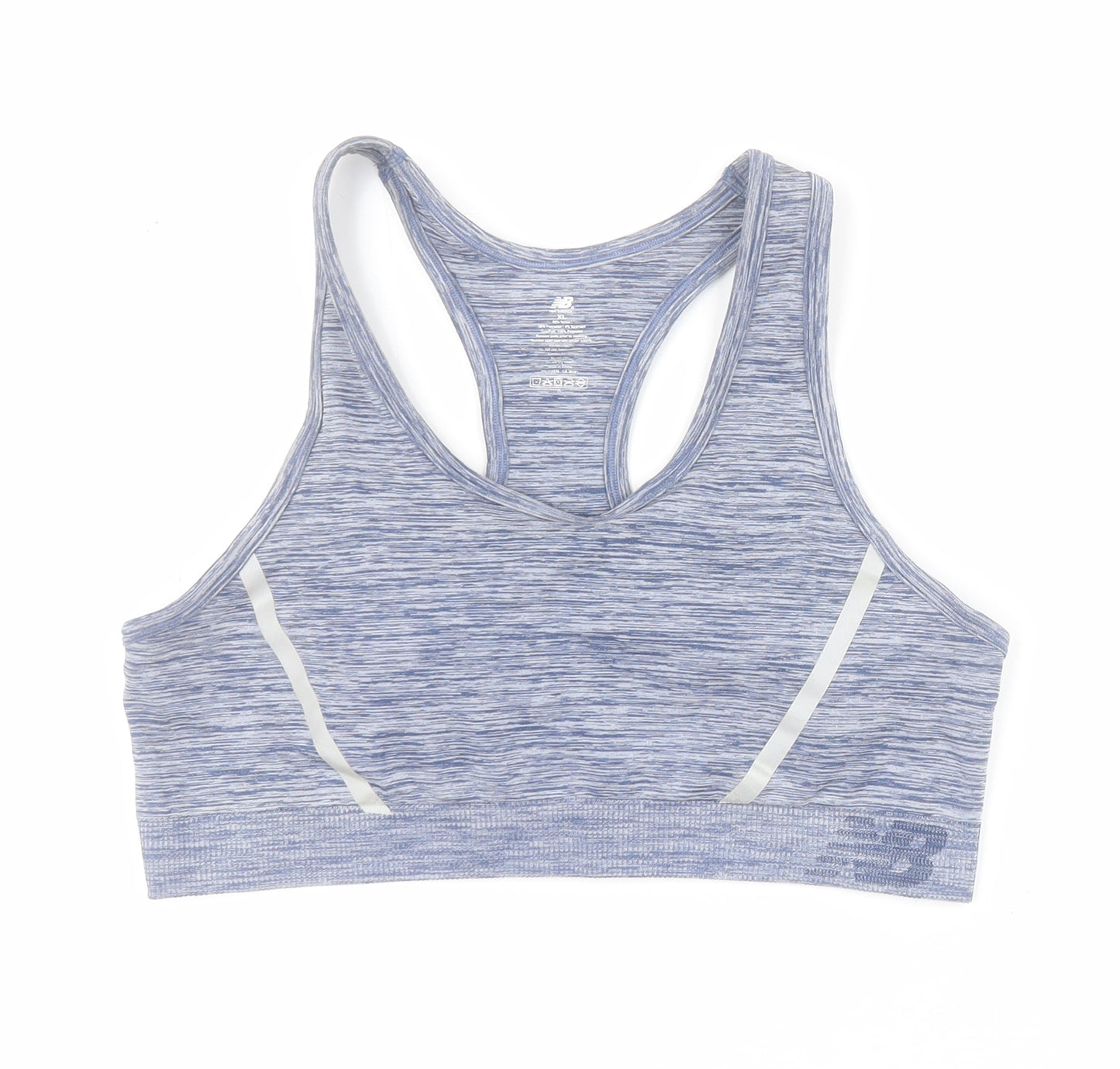 New Balance Womens Blue  Nylon Cropped Tank Size XL Round Neck Pullover