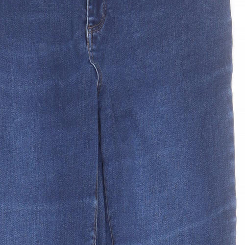 Simply Be Womens Blue  Cotton Straight Jeans Size 16 L26 in Regular Zip