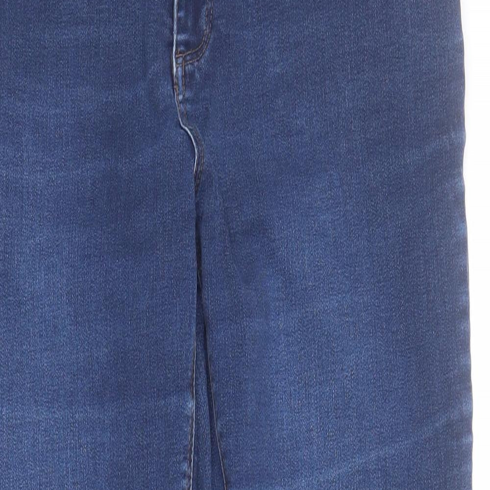 Simply Be Womens Blue  Cotton Straight Jeans Size 16 L26 in Regular Zip