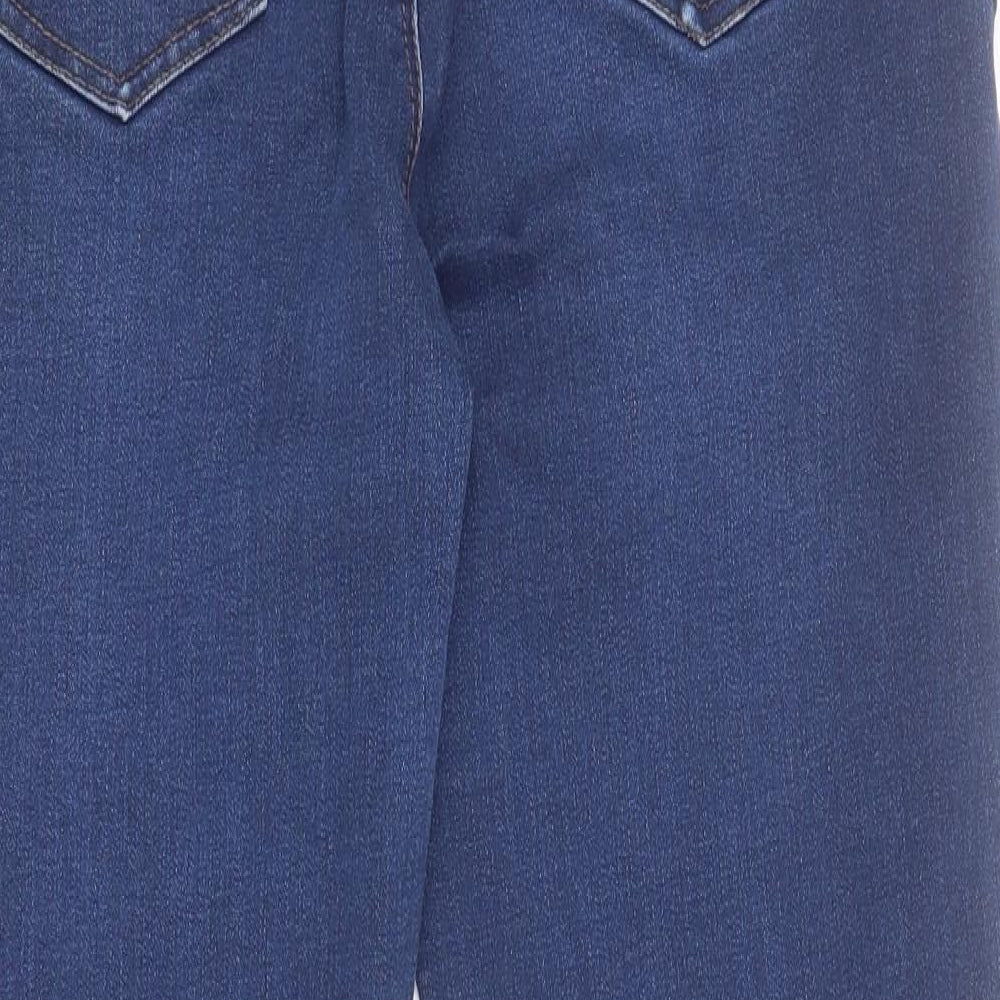 Simply Be Womens Blue  Cotton Straight Jeans Size 16 L26 in Regular Zip