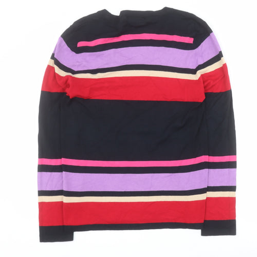 Savoir Womens Multicoloured Round Neck Striped Viscose Pullover Jumper Size 14