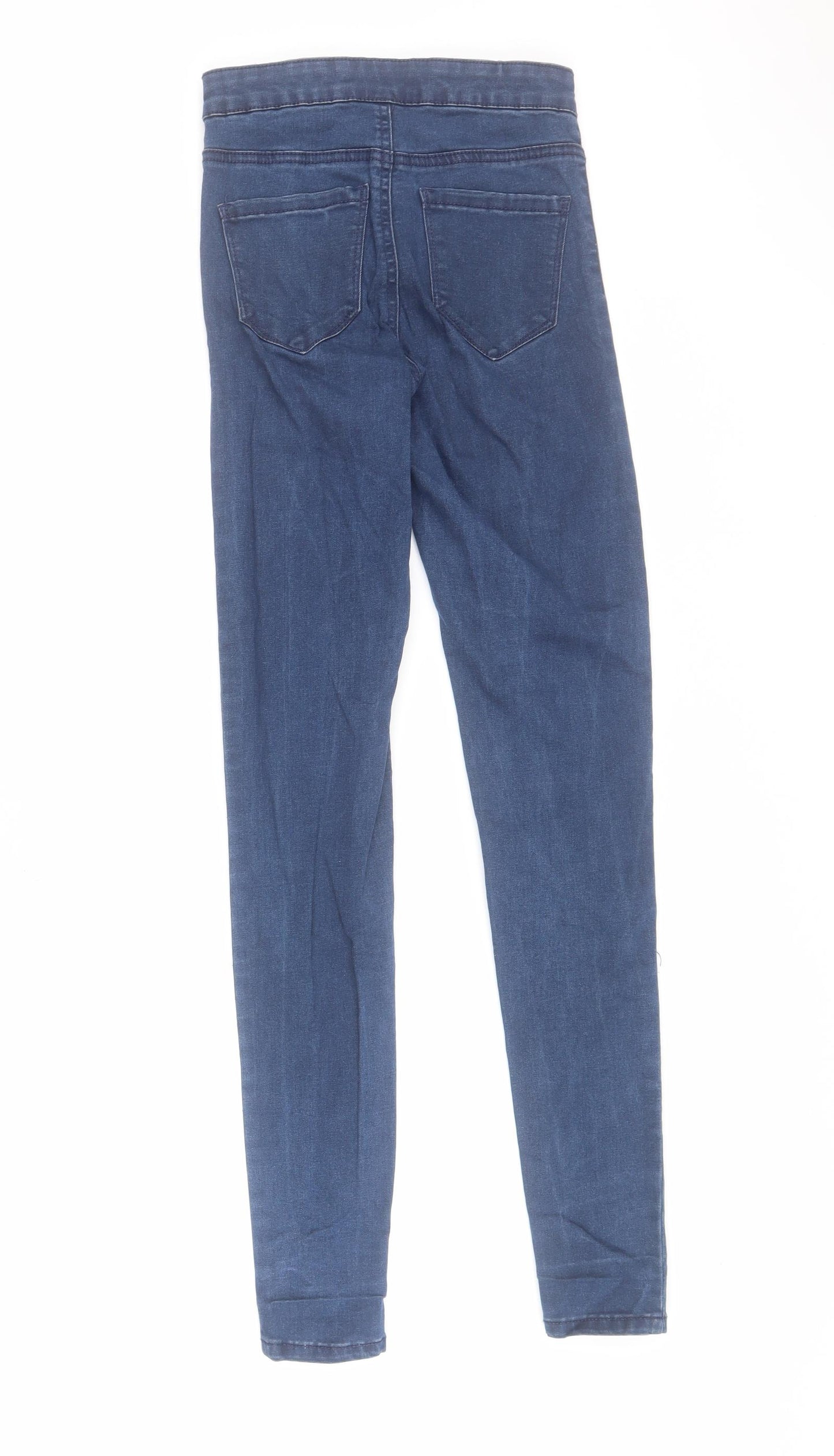 Primark Womens Blue  Cotton Skinny Jeans Size 4 L30 in Regular Zip