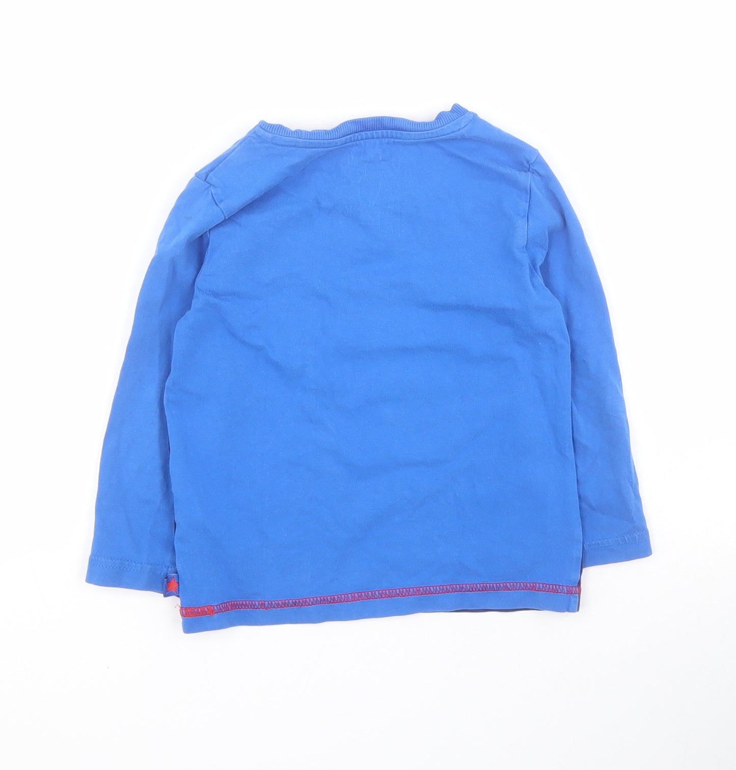 F&F Boys Blue  100% Cotton Pullover T-Shirt Size 2-3 Years Crew Neck Pullover