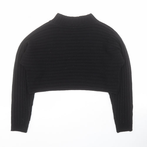 New Look Girls Black Mock Neck  Acrylic Pullover Jumper Size 10-11 Years  Pullover - Cropped