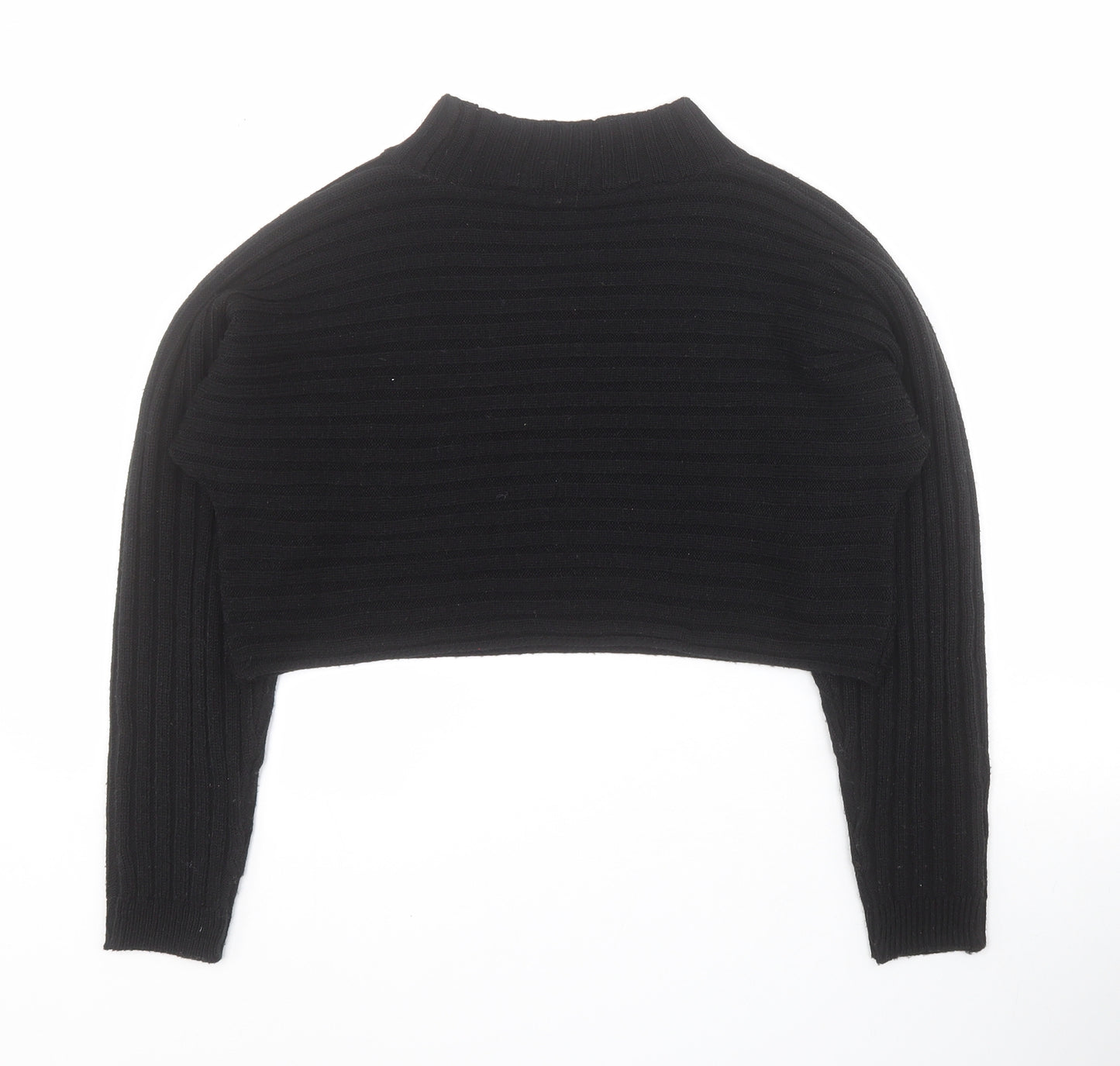 New Look Girls Black Mock Neck  Acrylic Pullover Jumper Size 10-11 Years  Pullover - Cropped
