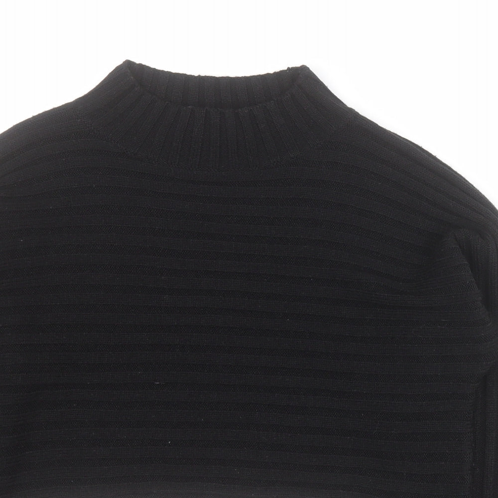 New Look Girls Black Mock Neck  Acrylic Pullover Jumper Size 10-11 Years  Pullover - Cropped