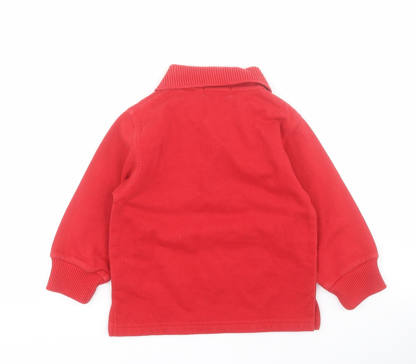 In Extenso Boys Red  Cotton Basic Polo Size 2 Years Collared Button