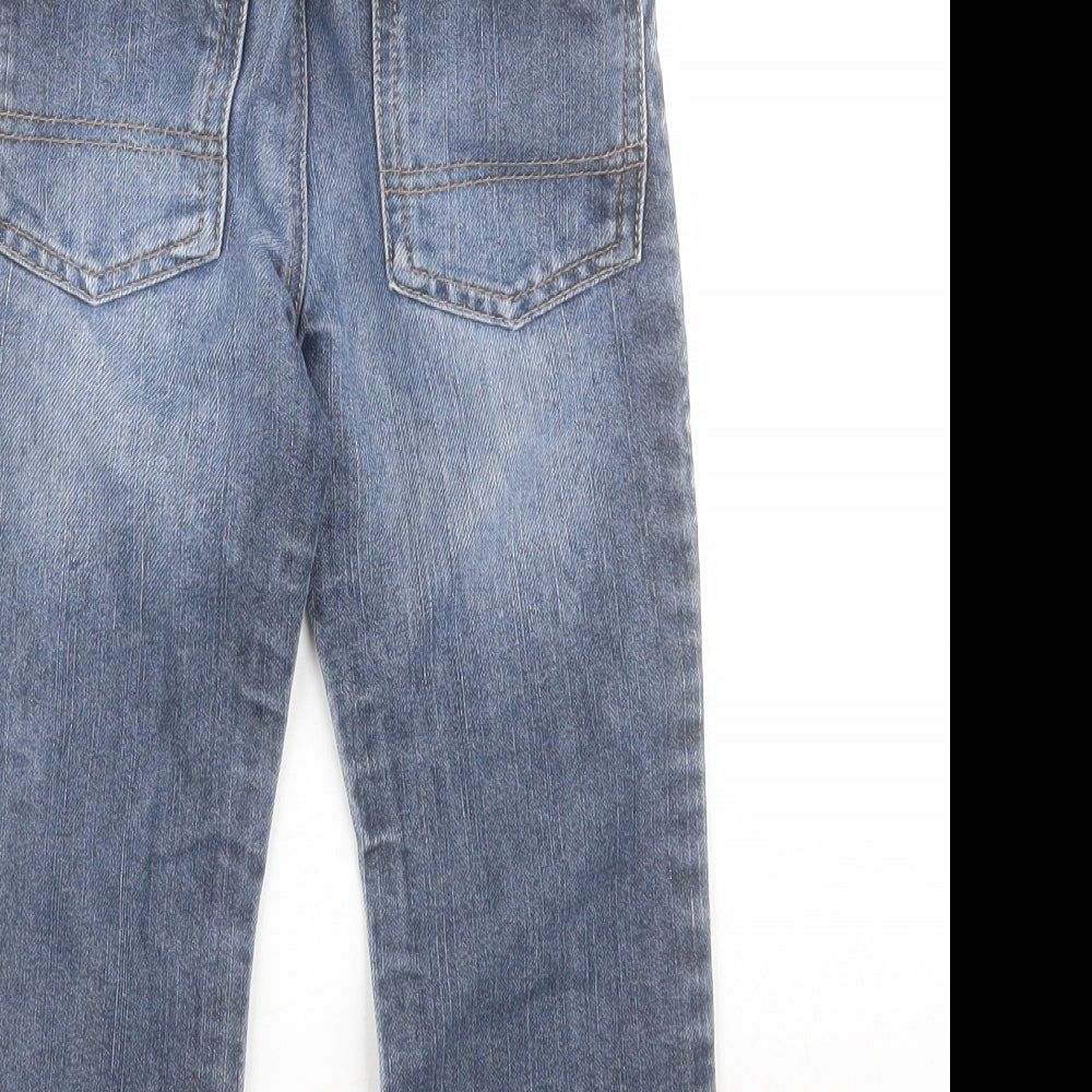 George Boys Blue  Cotton Straight Jeans Size 3-4 Years  Regular Zip