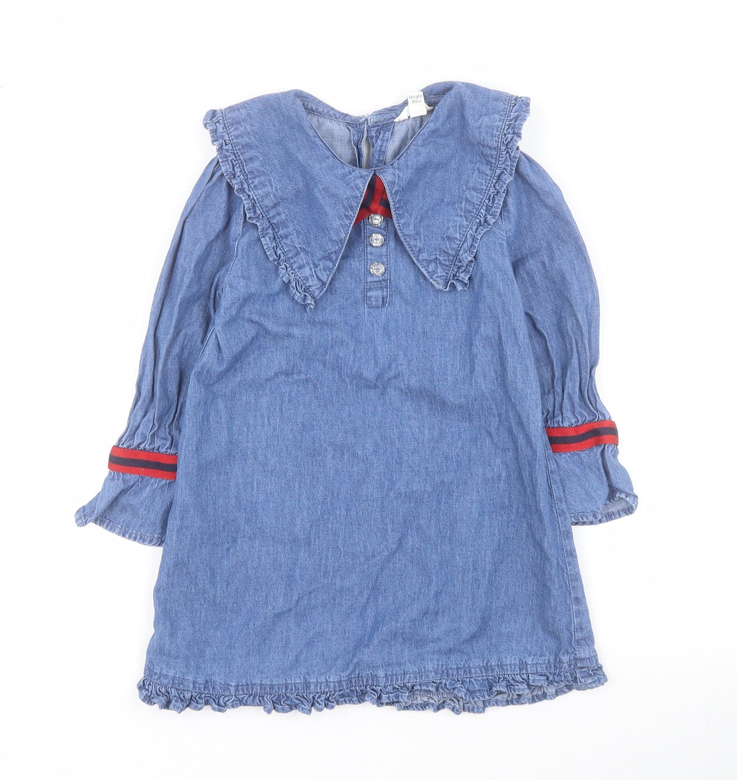 River Island Baby Blue  100% Cotton A-Line  Size 18-24 Months  Collared Button