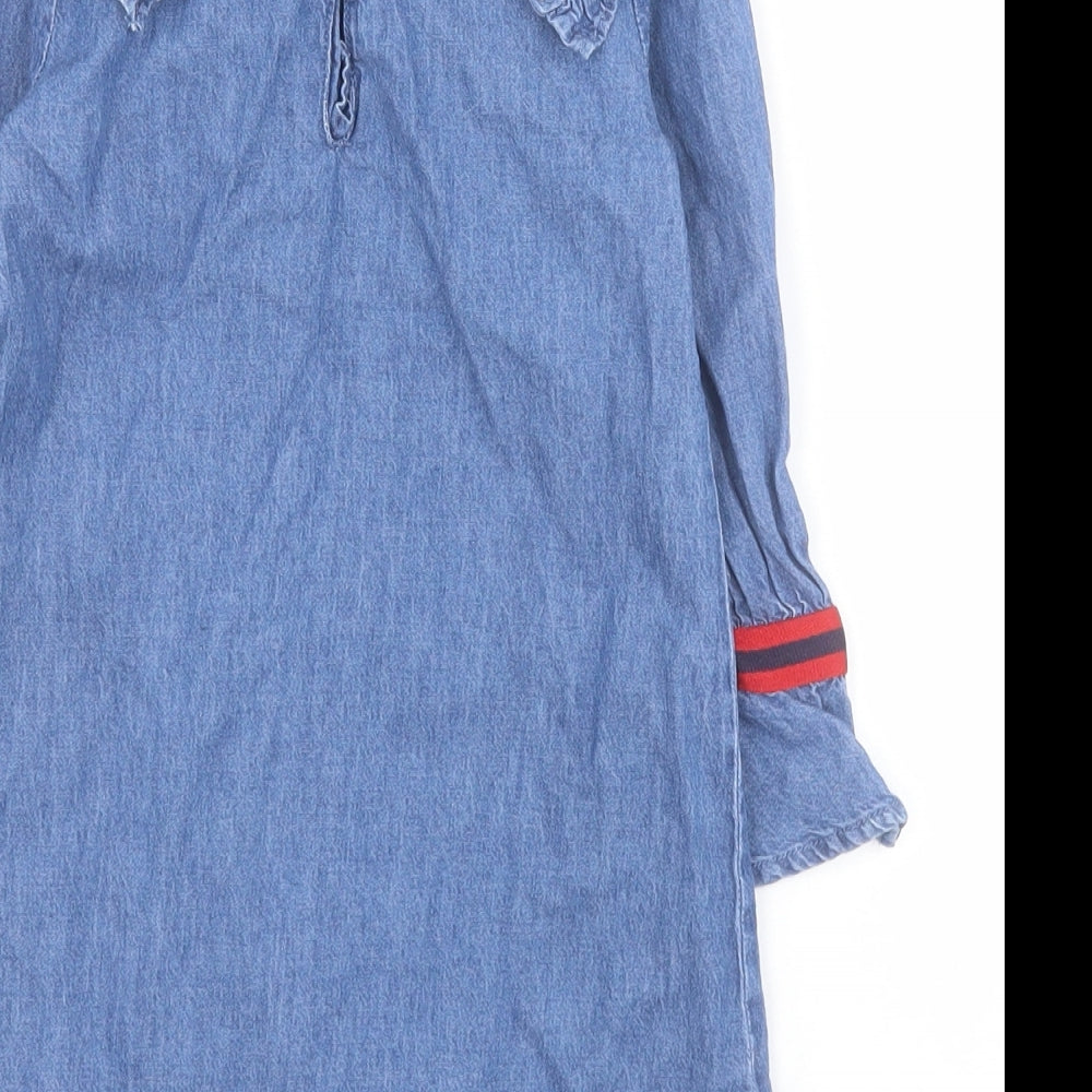 River Island Baby Blue  100% Cotton A-Line  Size 18-24 Months  Collared Button
