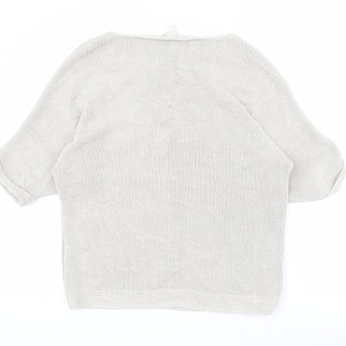 H&M Womens Beige Round Neck  Acrylic Pullover Jumper Size S