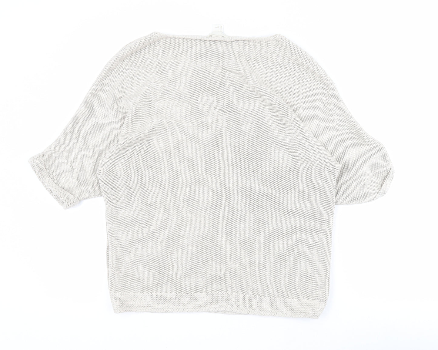 H&M Womens Beige Round Neck  Acrylic Pullover Jumper Size S