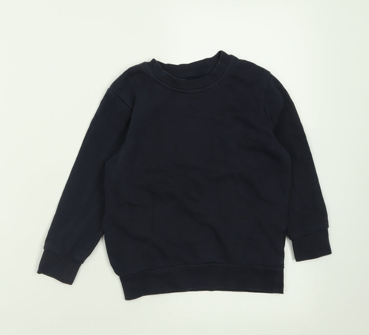 George Boys Blue Crew Neck Cotton Pullover Jumper Size 4-5 Years Pullover - School Wear