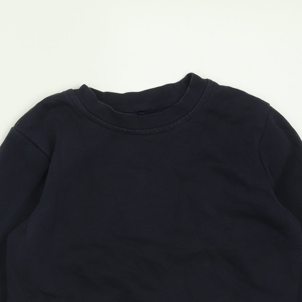 George Boys Blue Crew Neck  Cotton Pullover Jumper Size 4-5 Years  Pullover - School Wear