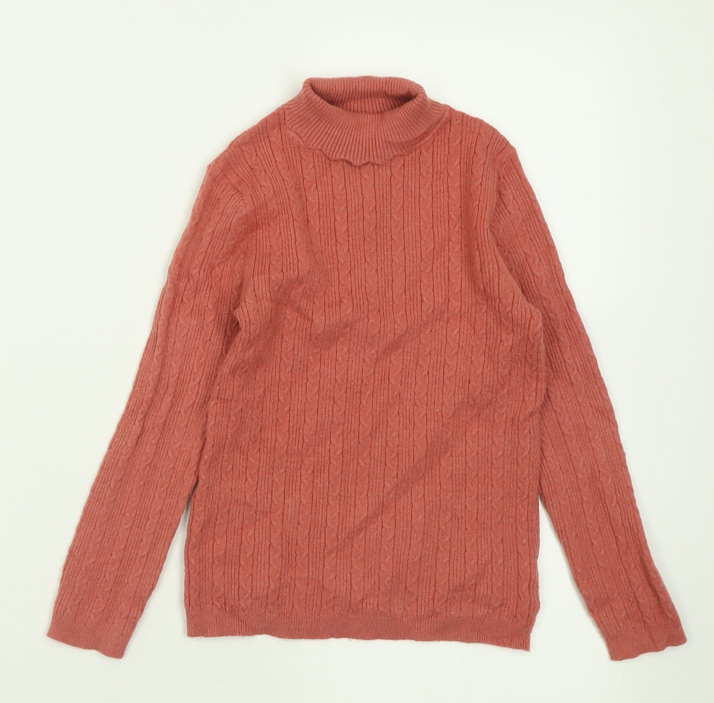 George Girls Pink Roll Neck  Viscose Pullover Jumper Size 5-6 Years  Pullover