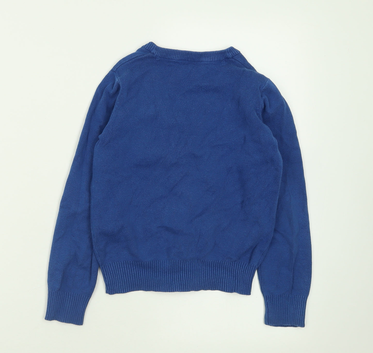 Nutmeg Girls Blue V-Neck  Cotton Cardigan Jumper Size 6-7 Years  Button - School Wear