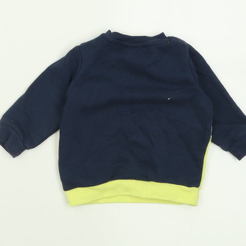 F&F Boys Multicoloured Striped Cotton Pullover Jumper Size 0-3 Months  Button - Little Hero