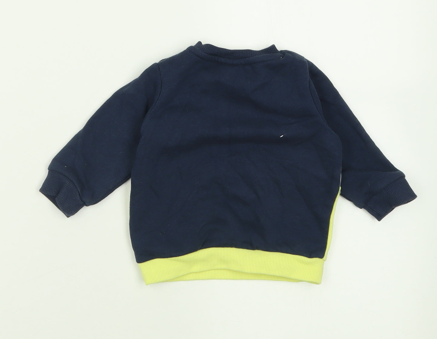 F&F Boys Multicoloured Striped Cotton Pullover Jumper Size 0-3 Months  Button - Little Hero