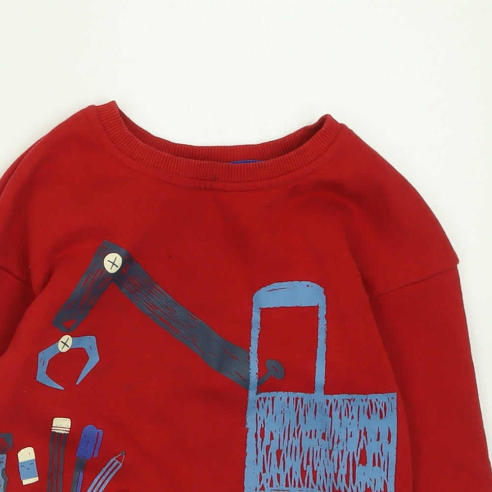 George Boys Red  Cotton Pullover Sweatshirt Size 2-3 Years  Pullover