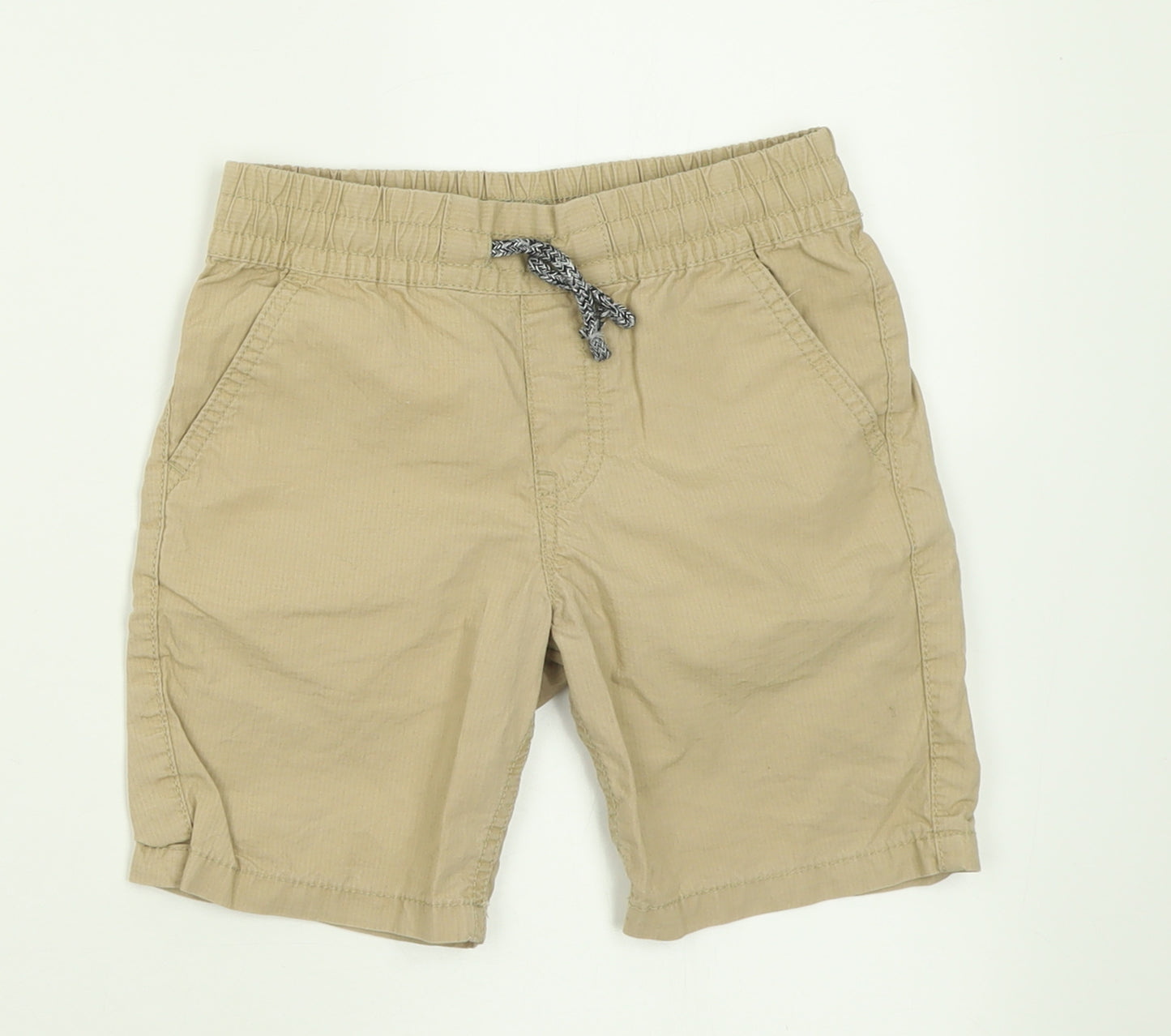 F&F Boys Beige  Cotton Bermuda Shorts Size 5-6 Years  Regular Tie