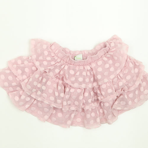 George Girls Pink Polka Dot Polyester A-Line Skirt Size 9-12 Months  Pull On