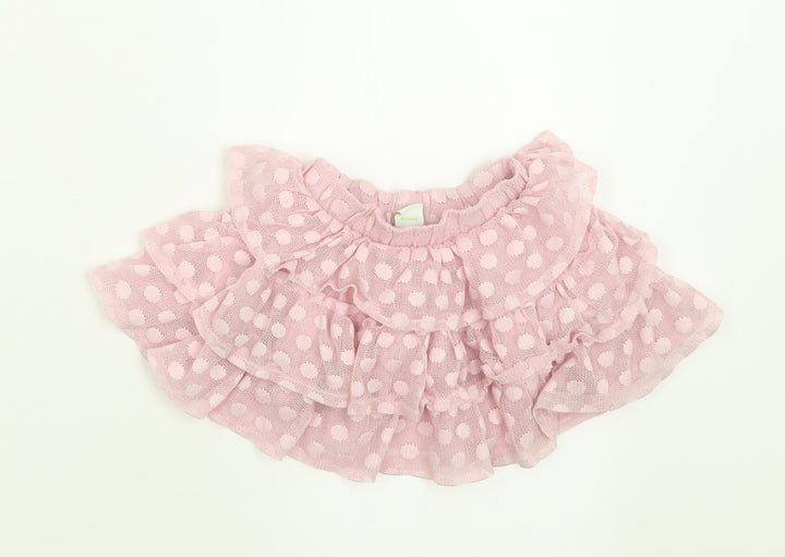 George Girls Pink Polka Dot Polyester A-Line Skirt Size 9-12 Months Pull On
