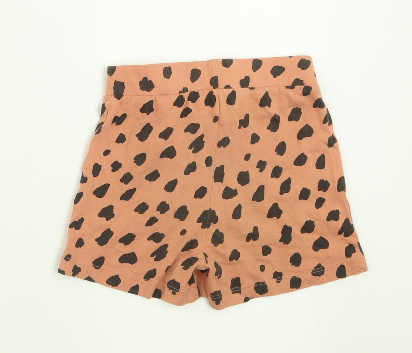 Primark Girls Orange Polka Dot Cotton Cropped Trousers Size 18-24 Months  Tie