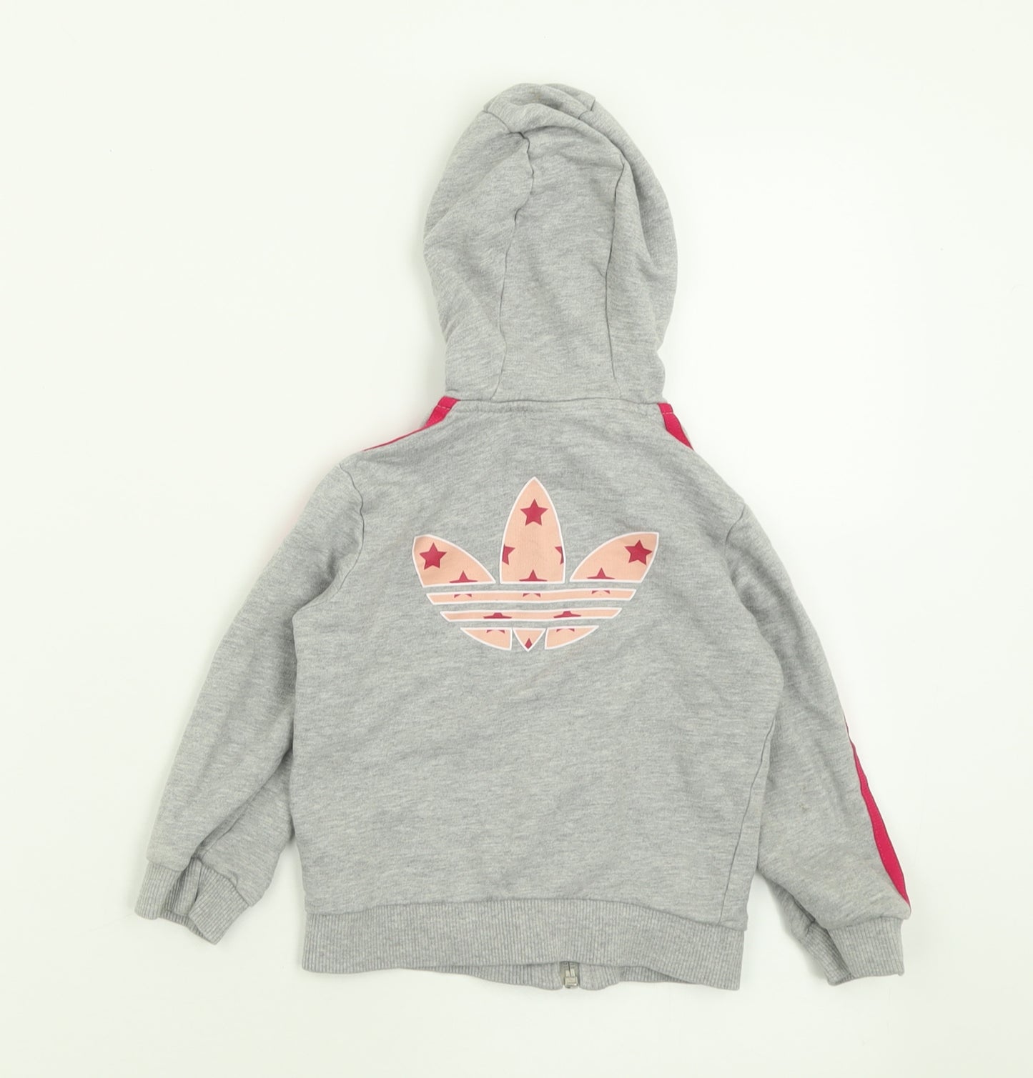 adidas Girls Grey Striped  Jacket  Size 24 Months   Zip
