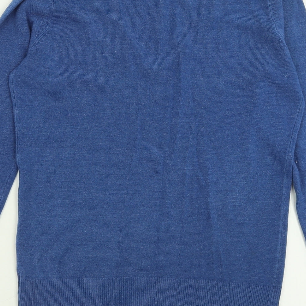 NEXT Womens Blue V-Neck  Acrylic Pullover Jumper Size 8