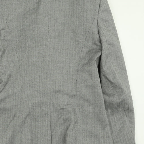 Dorothy Perkins Womens Grey Geometric  Jacket Blazer Size 10  Button