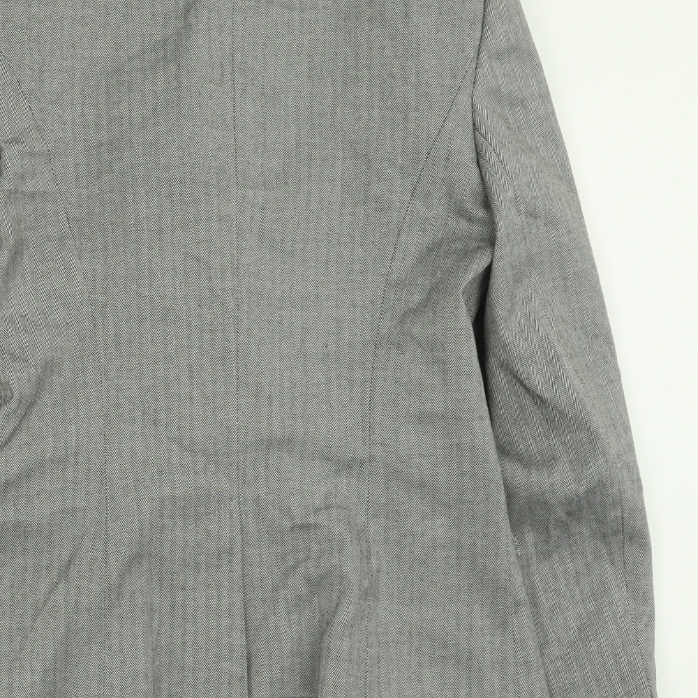Dorothy Perkins Womens Grey Geometric  Jacket Blazer Size 10  Button