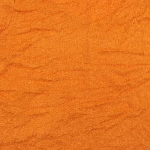 Sur Kana Womens Orange V-Neck  Polyester Pullover Jumper Size M